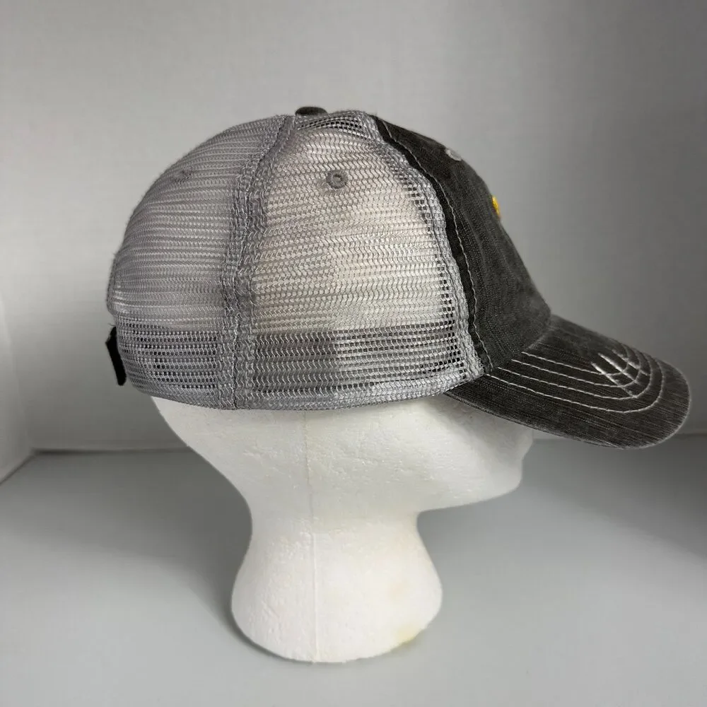 Yellowstone Dutton Ranch Gray Trucker Hat Distressed Adjustable Backstrap OSFA